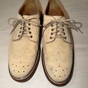 Men's Classic Beige Suede Oxford Shoes